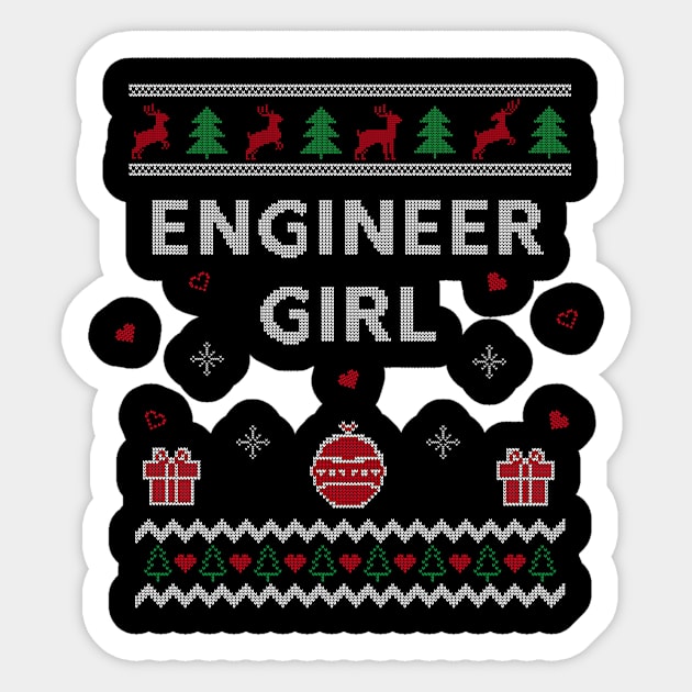 Engineer Girl Engineering Funny Ugly Christmas Gift Design Sticker by Dr_Squirrel